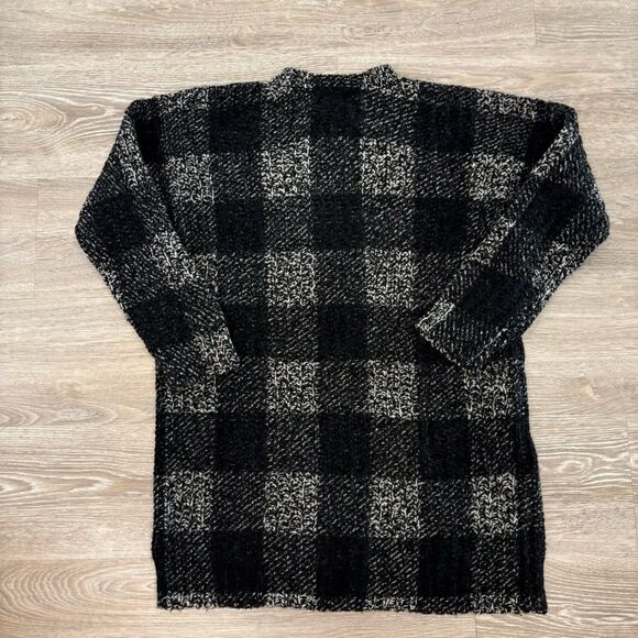 Denim & Supply Ralph Lauren Sweater Women's XS Grey Plaid 100% Wool Oversized - Picture 2 of 8